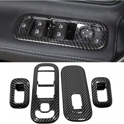 Carbon Fiber Printed Interior Window Switch Cover Trim for Mercedes-Benz A Class W177 V177 2019-2021 CLA C118 W118 2020