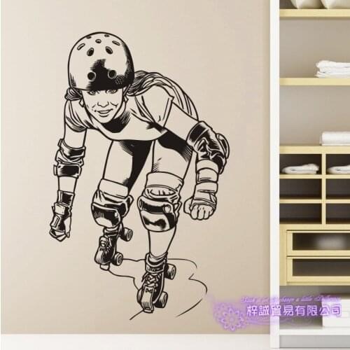 Roller Skating Sticker Car Decal Extreme Sports Posters Home Decoration Vinyl Wall Decals Decor Mural Roller Skating Wall Decal