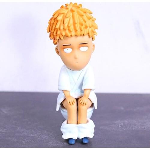 One Punch Man Saitama Sensei Sitting on The Toilet PVC Figure Collectible Model Toy