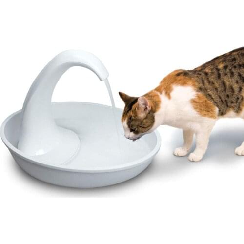 Pioneer Pet Swan pet water fountain 2.46L water capacity automatic circulation flow healthy cat small dog silent drinker