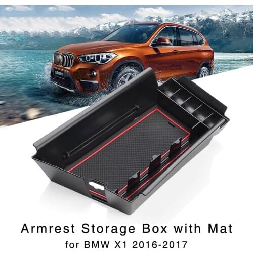 Armrest Storage Box Holder for BMW X1 2016 2017 2018 Central Console Glove Tray
