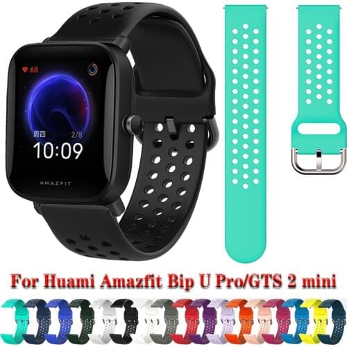 20mm Watch Strap Bracelet For Huami Amazfit Bip U Pro GTS 2 mini 2e Strap Silicone Watchbands Replacement Wristband Accessories