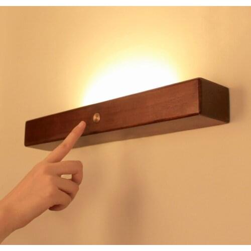 Nordic Wooden Wall Lights for living room Bedroom Corridor reading mirror art work Wall lamp for home 90-260V