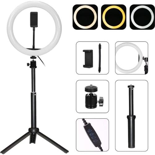 Led ring light Photography video light Selfie Lamp USB Dimmable with stand and phone holder for Youtube Makeup live photo