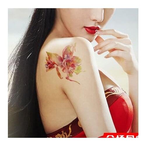 Waterproof Temporary Tattoo Sticker red tree flower tatto stickers flash tatoo fake tattoos for women girl