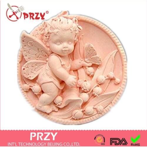 High Quality Fairy Girl Bell Silicone Handmade Fondant Mold DIY Mold Cake Decorating Tools Angel Soap Mold Moulds PRZY No.s406-1