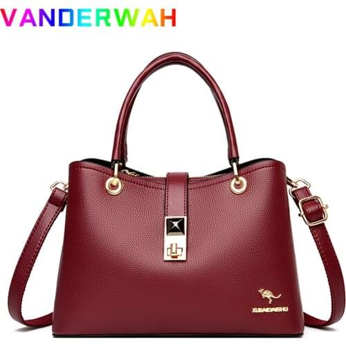 High Quality Leather Bucket Crossbody Bags for Women 2021 New Luxury Handbags Brand Designer Shoulder Messenger Bag Casual Totes