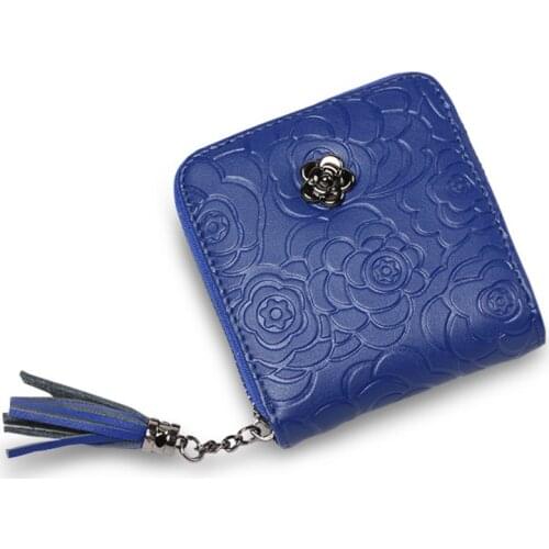 Real Cowhide Woman Wallet Genuine Leather Rose Womens Card Bag Storage Coin Purse Multi Function Small Wallets