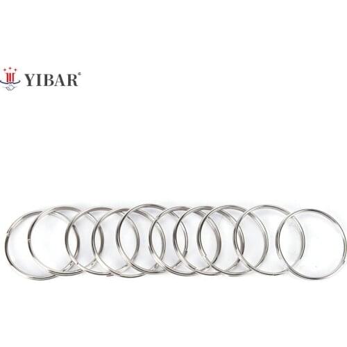 New 10pcs Steel Keyring Nickel Plated Steel Loop Split Key Rings Nickel Hoop Ring Newest Arrival 1.2*25mm