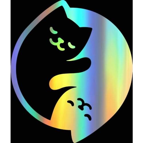 12*14cm Yin Yang Cats Car Styling Animal Sticker Door Body Window Bumper Stickers and Decal KK Vinyl Decorations Car Accessories