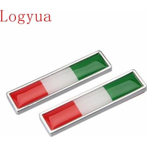 2Pcs/Lot 3D Metal Italy Flag Car Sticker Decorate Stickers Emblem Badge For Cars