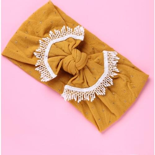 2pcs Newborn Toddler Baby Girls Head Wrap Lace Bow Knot Turban Headband Gold Star Printed Hair Accessories Baby Gifts for 0-2Y