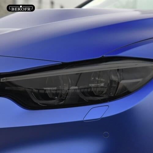 Car Headlight Tint Smoke Black Protective Film Protection Transparent TPU For BMW M3 F80 M4 F82 F83 CS Coupe Accessories 2 Pcs