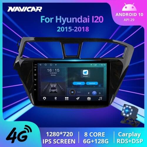 2DIN Android 10.0 Car Multimedia Player For Hyundai I20 2015 2016 2017 2018 GPS Navigation Stereo Car Radio DVD Player Autoradio