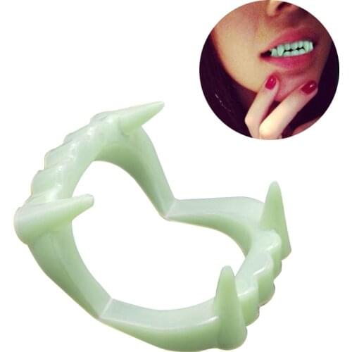 5pcs Fake Zombie Vampired Teeth Luminous Prank False Teeth Novelty Halloween Cosplay Makeup AN88