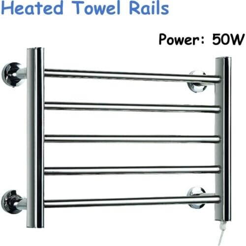 50W Heated Towel Rails Holder Bathroom Accessories Towel Rack Steel Electric Towel Warmer Towel Dryer & Heater Banheiro YEK-8045