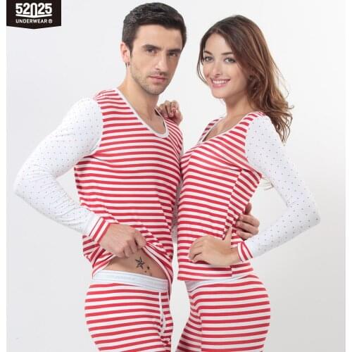 52025 Women Thermal Underwear Soft Comfortable Cotton Modal Thin Long Johns Elegant Print Light Men Women Underwear Thermal