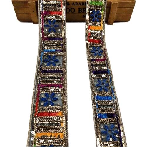 New ethnic characteristics lace shoes clothing ribbon accessories sequins bone line color lace wholesale