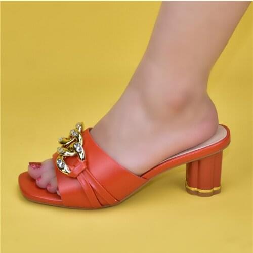 Sandals Metal Chain High Heels 2021 New Square Toe Word with Open Toe Back Hollow Thick Heel Womens Shoes Ladies Dress Shoes