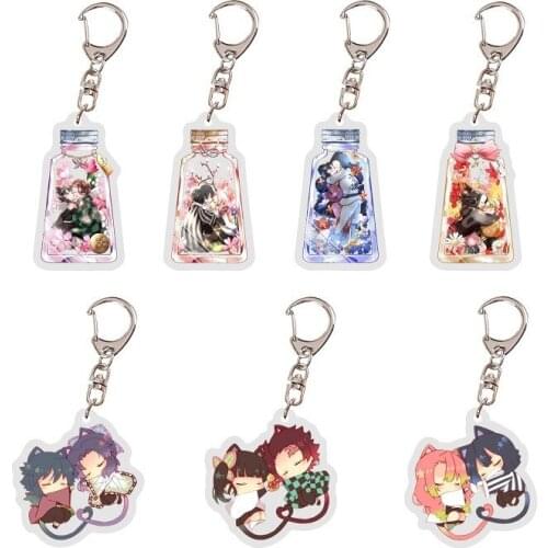 Anime Demon Slayer Kimetsu No Yaiba Kochou Shinobu Acrylic Keychain Keyring Costume Cosplay Props Accessories Gifts Collections
