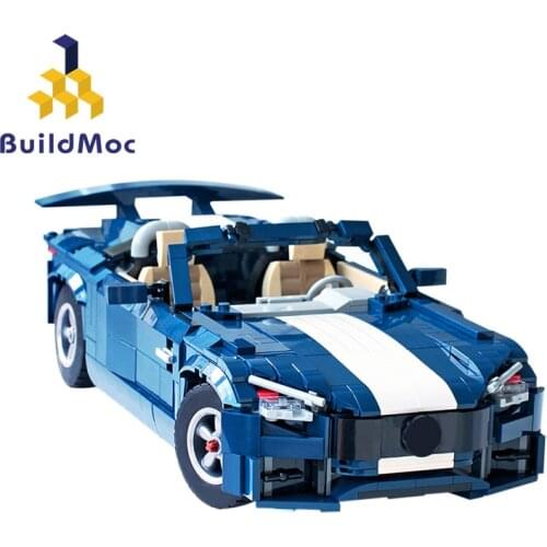BuildMoc Technical Car Roadster Building Blocks MOC Technical Supercar Bricks Model Toys For Children