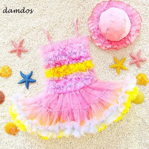 Bikini 2019 Girls One Piece Swimsuit Cover Up Korean Cutt off Kids Rash Guard Swimwear Girl Underwater Beach Dress Protection