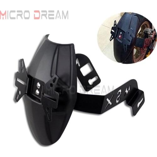 Motorcycle Black Rear Wheel Fender Splash Guard Mudguard w/ Steel Bracket For Honda MSX125 M3