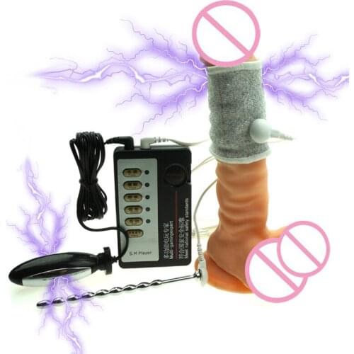 Electro Shock Pulse Kit Electric Urethral Catheter Anal Dildo Vibrator Penis Plug Sex Toys For Men Male Masturbator Penis Sleeve