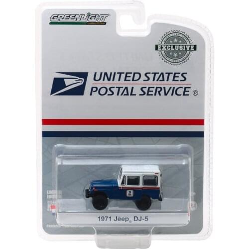 GreenLight 1:64 1971 Jeep DJ-5 -USPS Alloy model car Metal toys for childen kids diecast gift