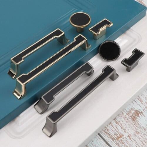 JD Golden Wardrobe Door Handle European Black Gold Drawer Modern Handle Cabinet Door Handle Luxury Nordic Furniture Handle
