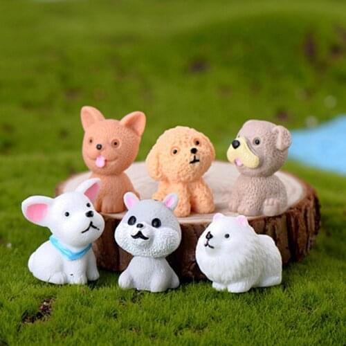 Cute Cartoon Dog Miniature Landscape Decoration Resin Crafts Ornament Accessory