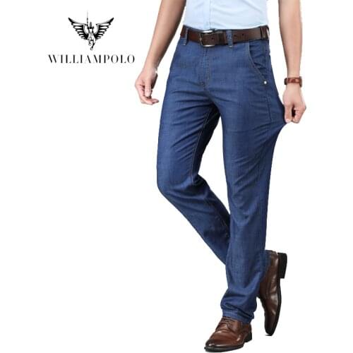 WILLIAMPOLO Man Pants Jeans Summer Casual Slim Pants Evening New Four Seasons For Suit Jacket Debim Dress Up Pants Designer 6008
