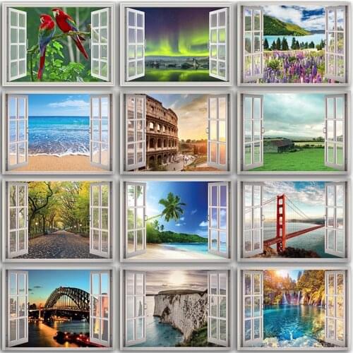 5D DIY Diamond painting set animals landscape Sea view art Full Square Diamond embroidery Cross stitch Full Round Diamond mosaic