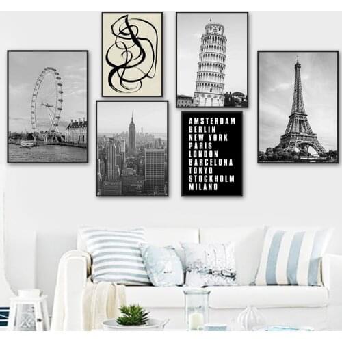 Barcelona Paris London NY City Landscape Wall Art Canvas Painting Nordic Posters And Prints Wall Pictures For Living Room Decor