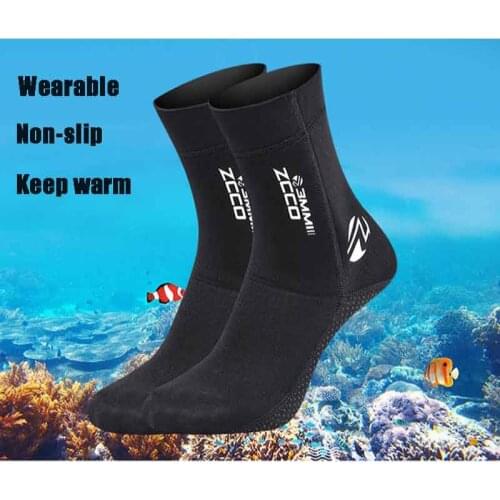 Diving socks cold-proof 3mm super-elastic winter swimming non-slip diving fins wear-resistant Plus size swim socks 2021 adult