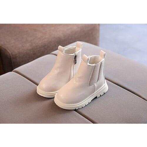 New style of PU leather zip up round toe kids boots kids martin boots chelsea boots for Toddlers
