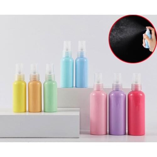 2020 Popular 50ml Plastic Empty Spray Bottle Macaron Color Refillable Press Pump Perfume Atomizer Travel Oils Liquid Containers