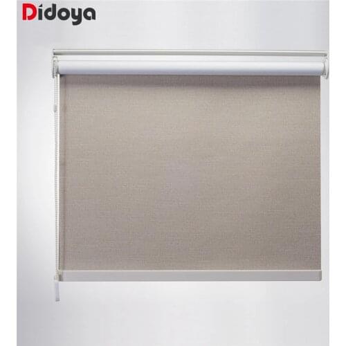 Blackout Roller Blinds Curtain Office Kitchen Bed Room Solid Full Shade Thick Bead Rope Window Blinds Customized Size