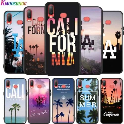 Travel Los Angeles California For Samsung Galaxy A9 A8 Star A750 A7 A6 A5 A3 Plus 2018 2017 2016 Bright Black Phone Case