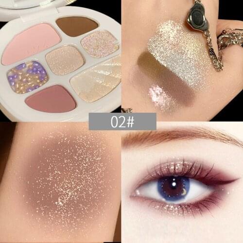 Shell Amber 8-color Eyeshadow Palette Matte Pearlescent Fine Shimmering Eye Shadow Blush High Light Makeup Cosmetics TSLM1