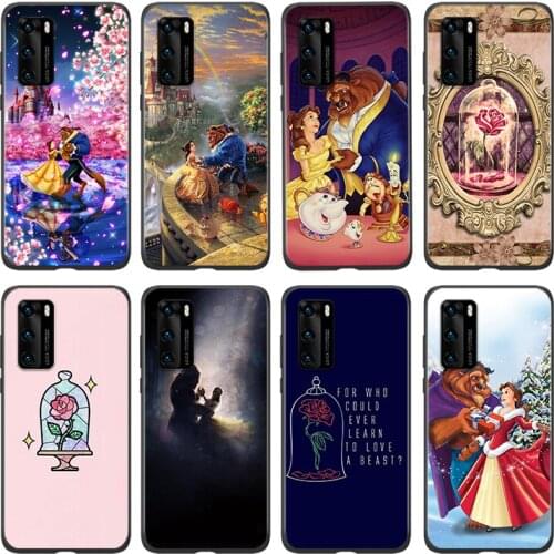 Silicone Cover Beauty and the Beast For Huawei P 50 P40 P30 P20 P10 P9 P8 Pro Plus Lite E mini 2017 2019 Phone Case