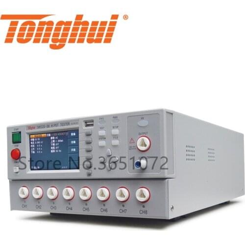 TH9320-S8 8 Channels AC/DC Hipot Tester with Insulation Resistance Test Function, AC 0-20 mA, DC 0-10 mA, 1Mohm-9999Mohm