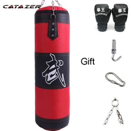 Punch Sandbag Durable Boxing Punch Bag With Metal Chain Hook Carabiner Fitness Training Hook Kick Fight Karate Taekwondo