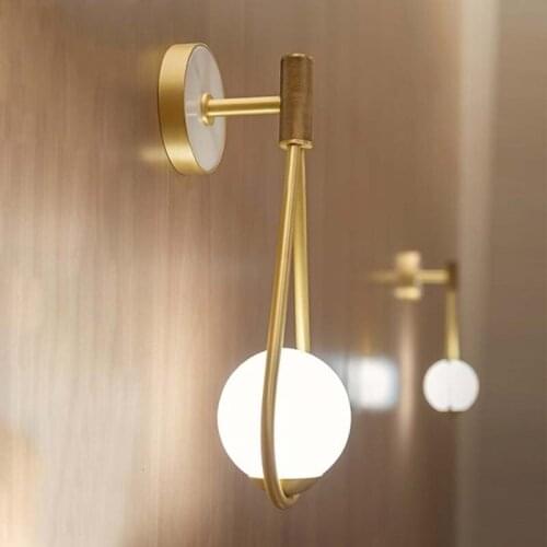 Vintage wall light abajur glass ball bedroom bedside aisle luminaria de parede home deco