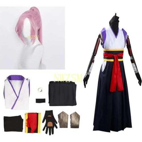Cherry Blossom Anime SK8 the Infinity Japanese Kimono Cosplay Costume Pink Wig Uniform Set Party Suit Halloween Outfit Men Women