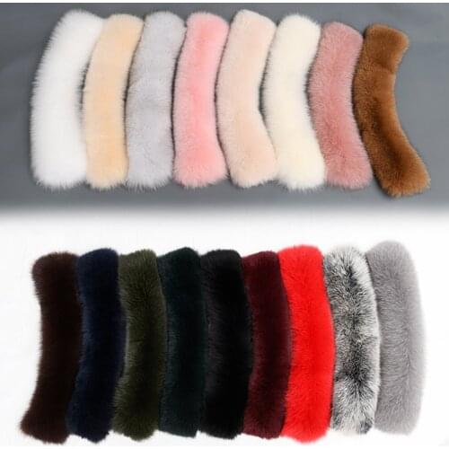Womens Scarf 100% Real Fox Fur Collar Female Winter Coat Neck Warm Scarves Soft Natural Fox Fur Collar Shawl Fashion Wraps