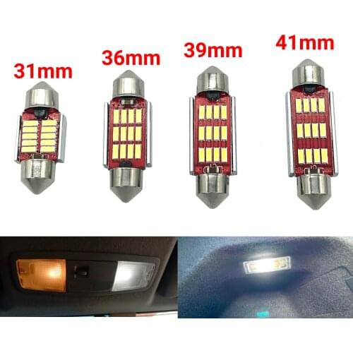 1pcs C5W LED Car Interior Festoon Dome Light Canbus 31mm 36mm 39mm 41mm/42mm Reading Bulbs 6000K White 12V Constant Current