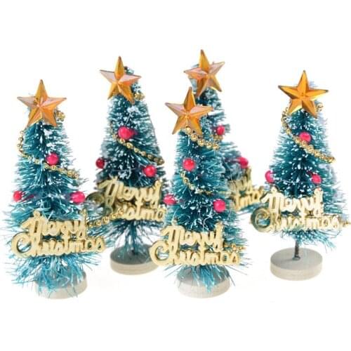 1pcs DIY Christmas Tree Small Pine Tree Mini Trees Placed In The Desktop Home Decor Christmas Dollhouse Decor Kids Gifts