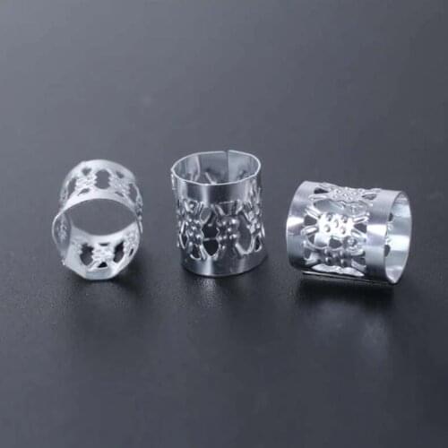 100pcs Dreadlocks Beads Cuff Tube Clip Hair Braiding Jewelry Hair Decoration Hair Braid Rings Accessories