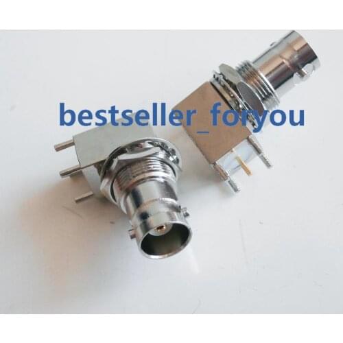 1x BNC Q9 Female Jack Nut Bulkhead Right Angle PC Board PCB Mount RF Connector